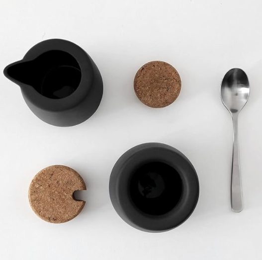 Viva Nicola Charcoal Sugar and Creamer Set