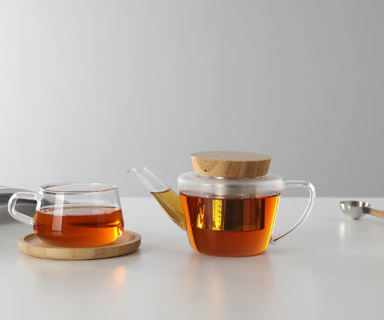 INFUSION Glass Teapot With Bamboo Lid