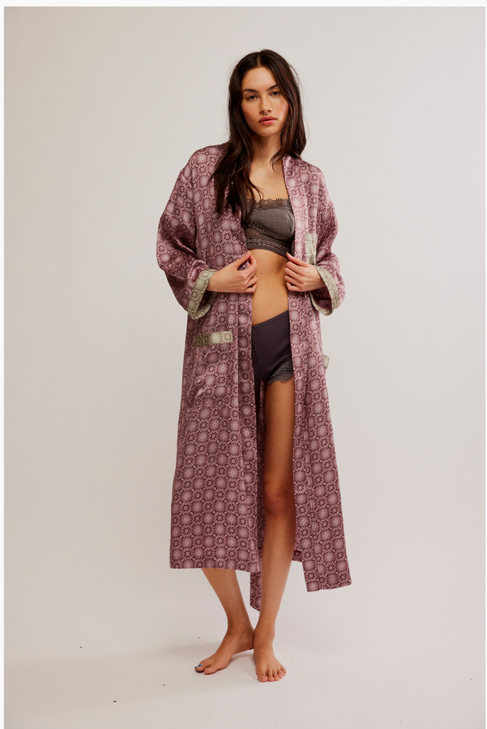 OASIS HOUSE ROBE RAISIN COMBO