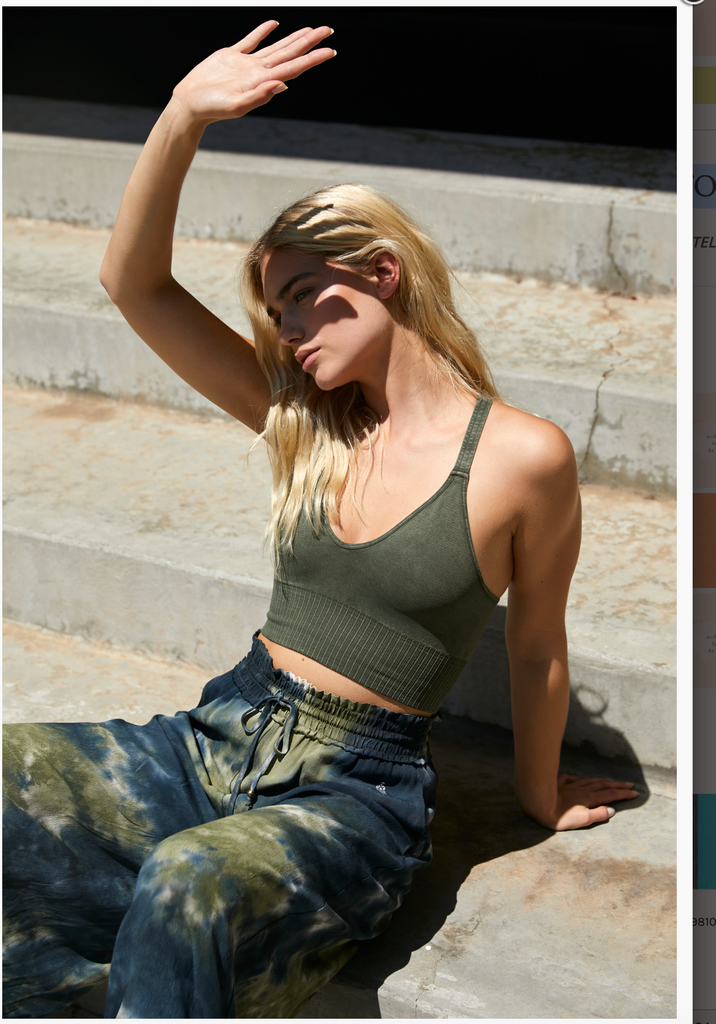 GOOD KARMA CROP TOP/SECRET MOSS