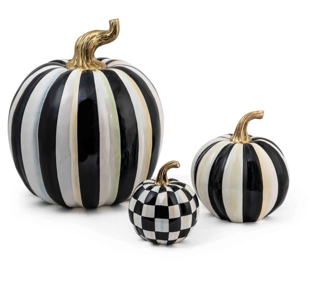 Courtly Stripe Glossy Large Pumpkin