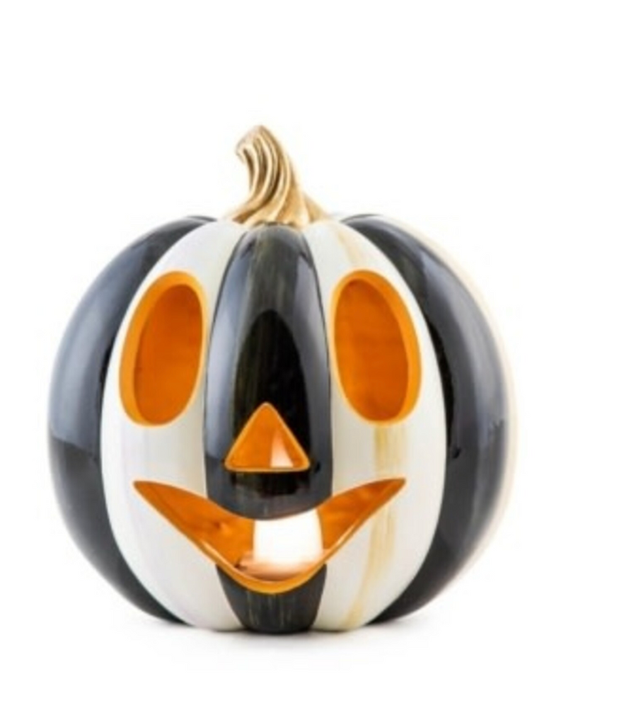 Courtly Stripe Illuminated Jack O' Lantern