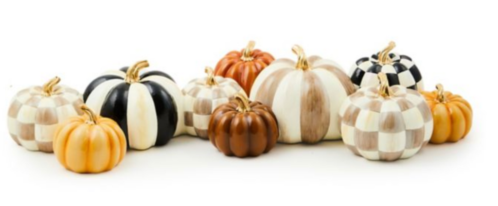 Autumnology Check & Stripe Pumpkin Cluster