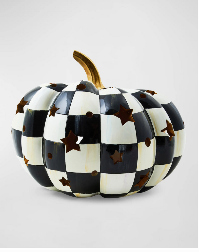 Courtly Check Illuminated Squashed Star Pumpkin