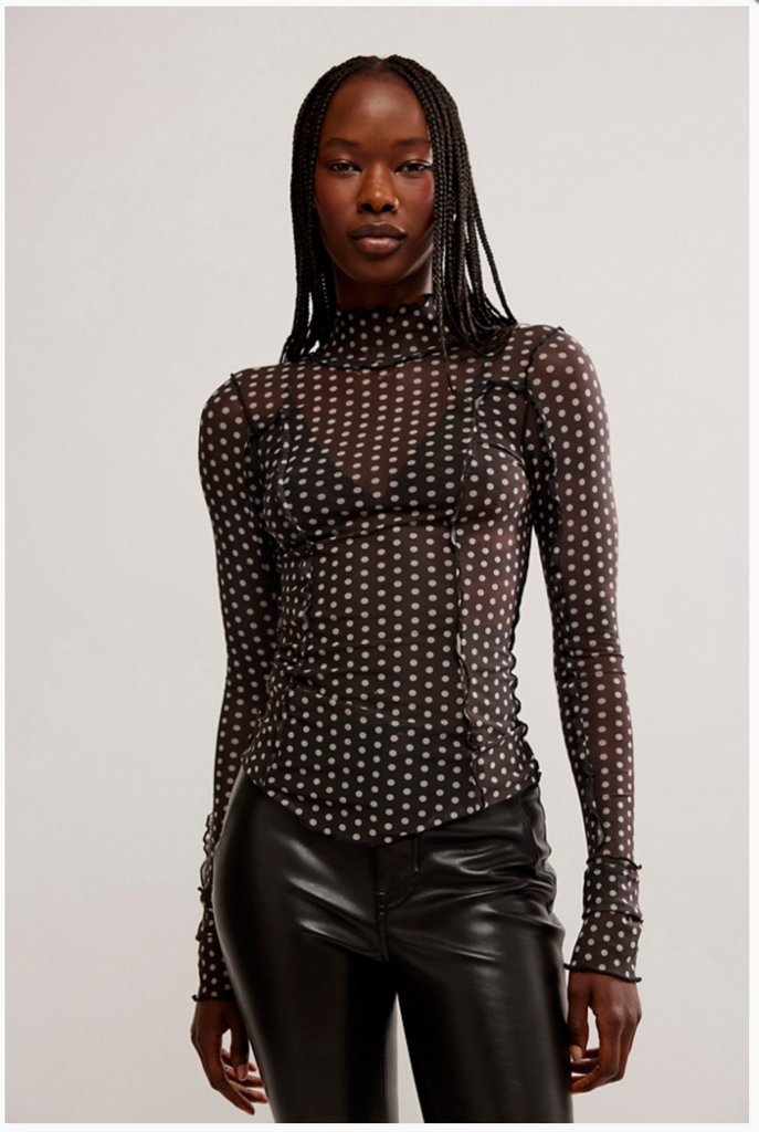 CHARLIE PRINTED MESH TOP