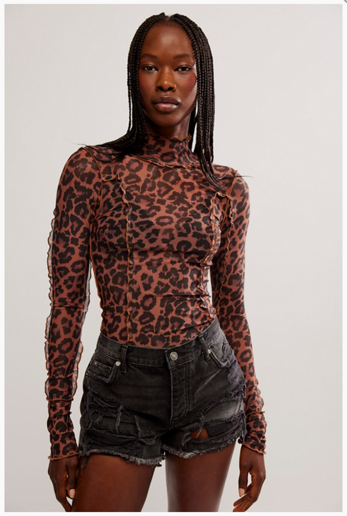 CHARLIE PRINTED MESH TOP