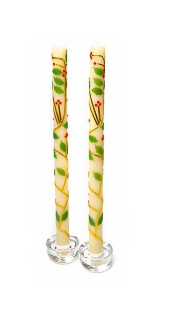 Christmas Dinner Taper Candles Set of 2