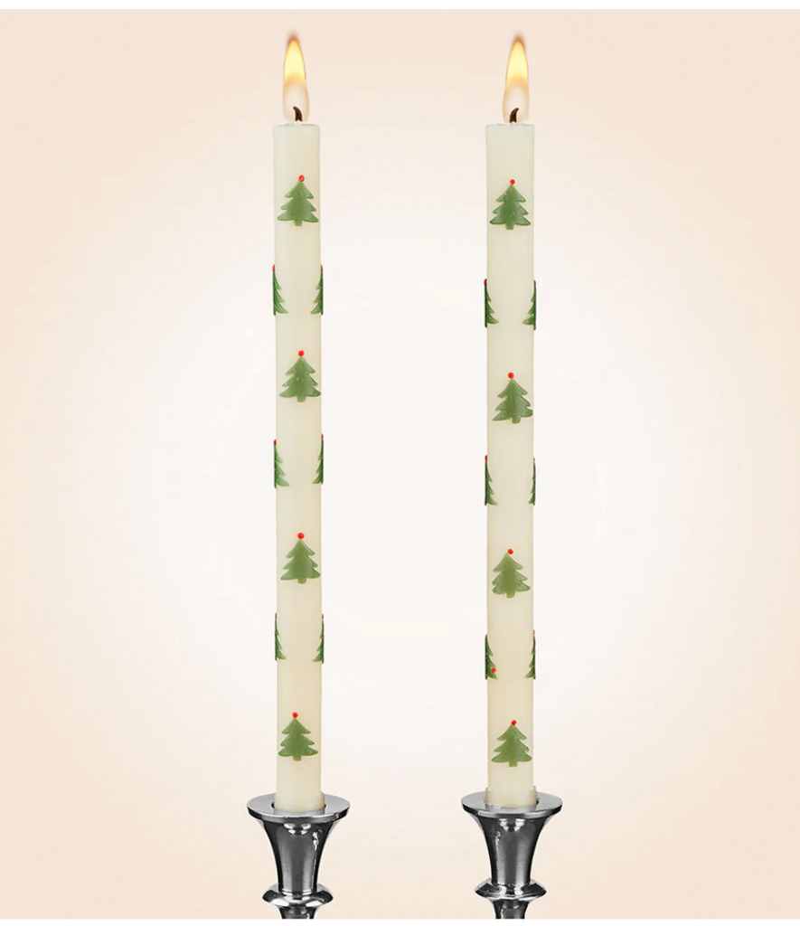 Christmas Dinner Taper Candles Set of 2