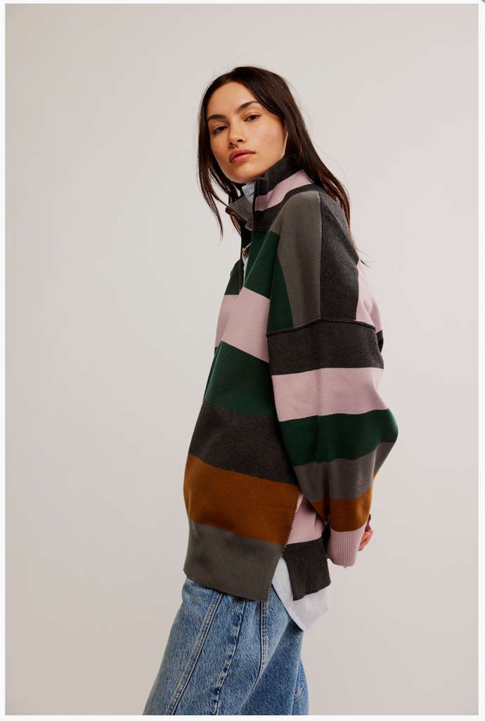 COASTAL STRIPE PULLOVER / PINE GROVE COMBO