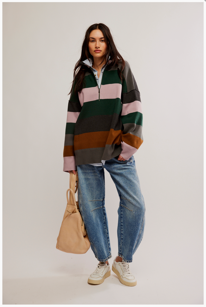 COASTAL STRIPE PULLOVER / PINE GROVE COMBO