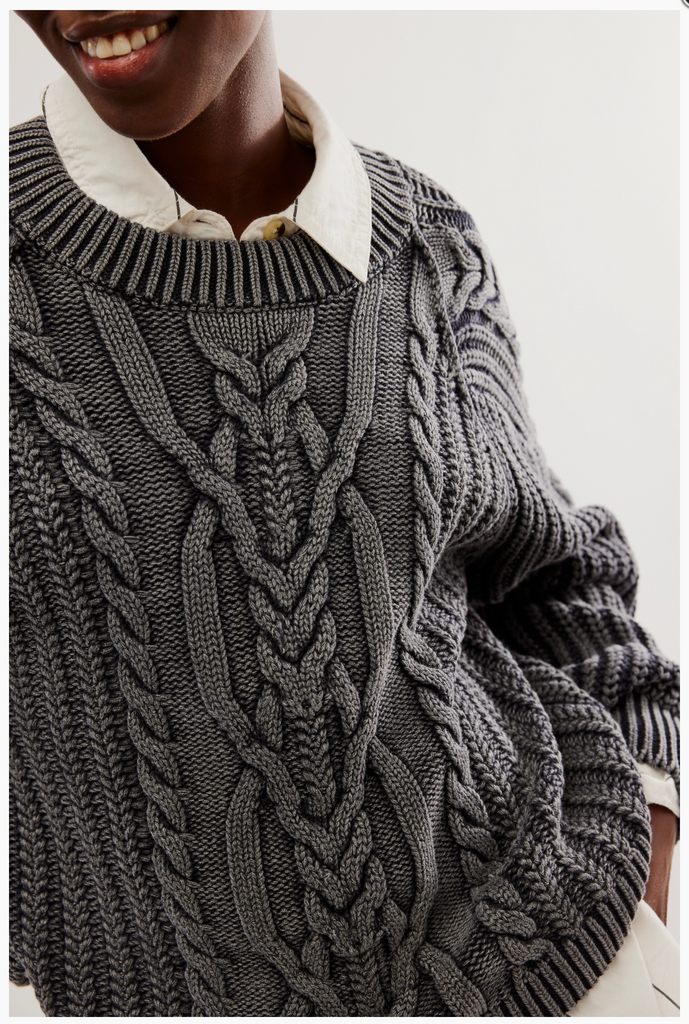 FRANKIE CABLE SWEATER / BLACK