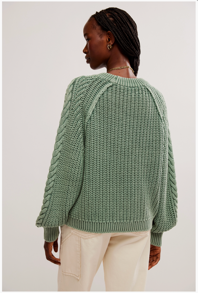 FRANKIE CABLE SWEATER / SEA SPRAY