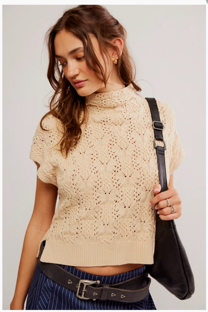 VICKIE MOCK NECK SWEATER / MACADAMIA