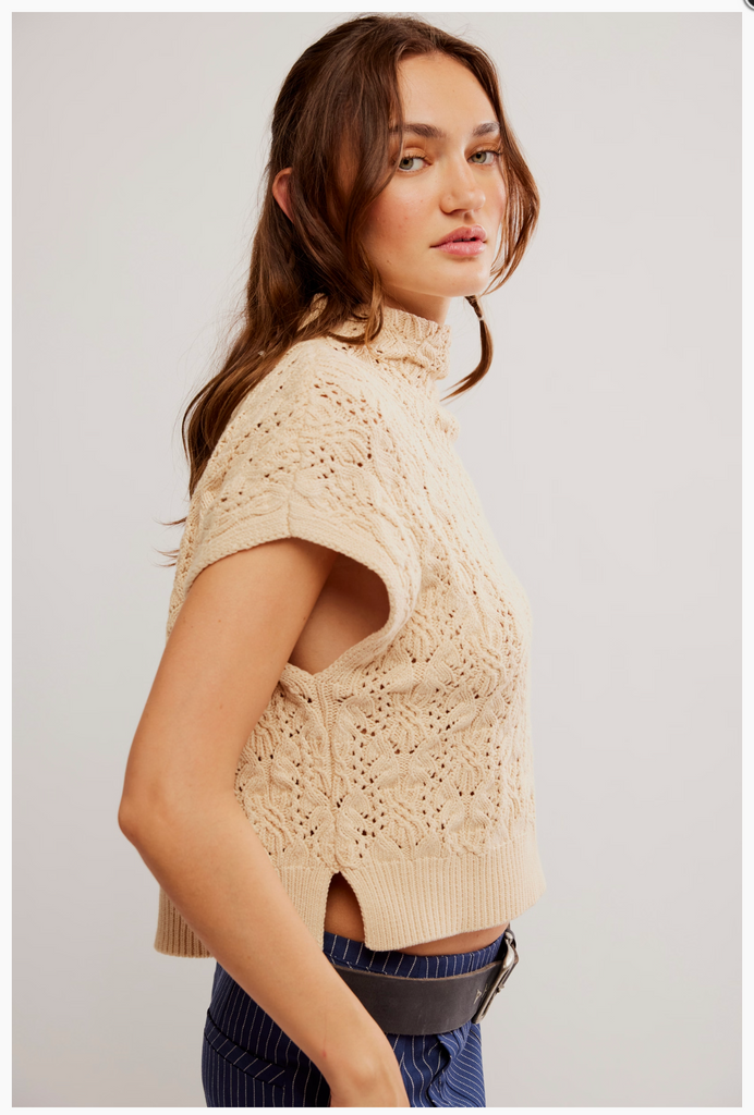 VICKIE MOCK NECK SWEATER / MACADAMIA