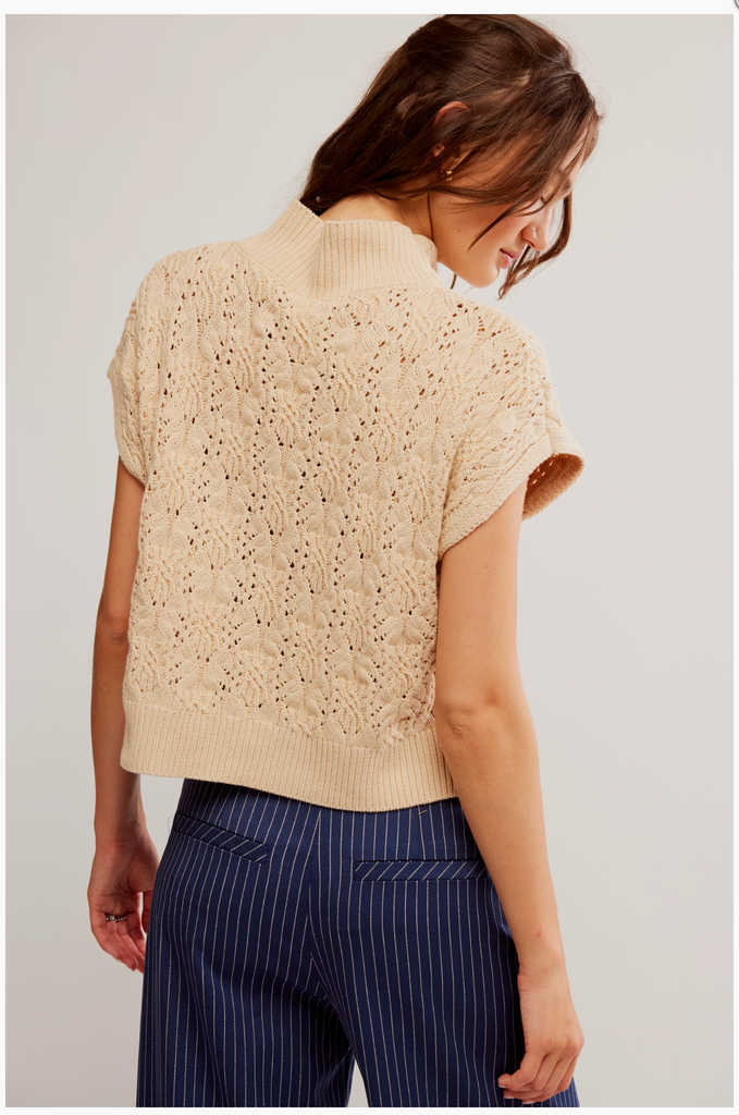 VICKIE MOCK NECK SWEATER / MACADAMIA