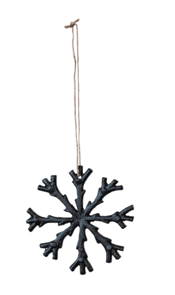 Cast Aluminum Snowflake Ornament, Black