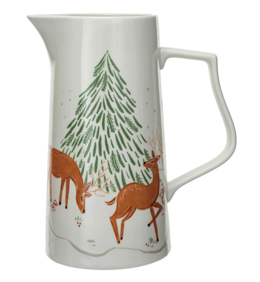 Tree Colorful Pitcher 2 Quart Stoneware Pitcher w/ Deer & Tree, Multi Color – Hallstrom Home