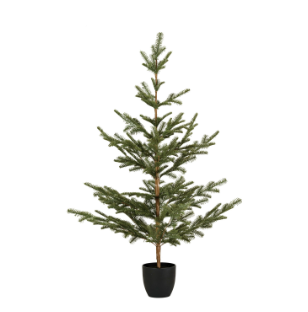 Faux Spruce Tree in Plastic Pot, Green