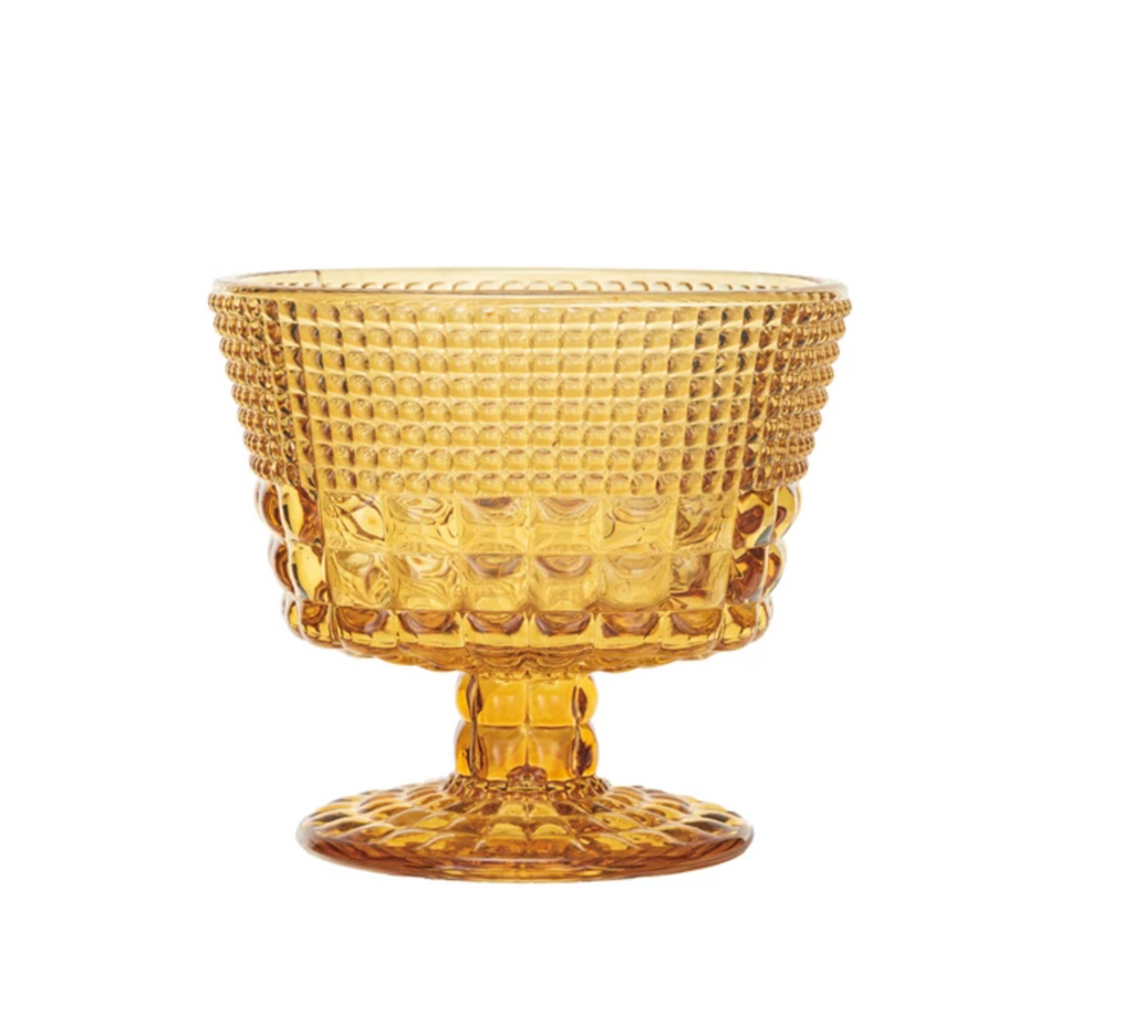 14 oz. Embossed Stemmed Coupe Glass, Amber Color