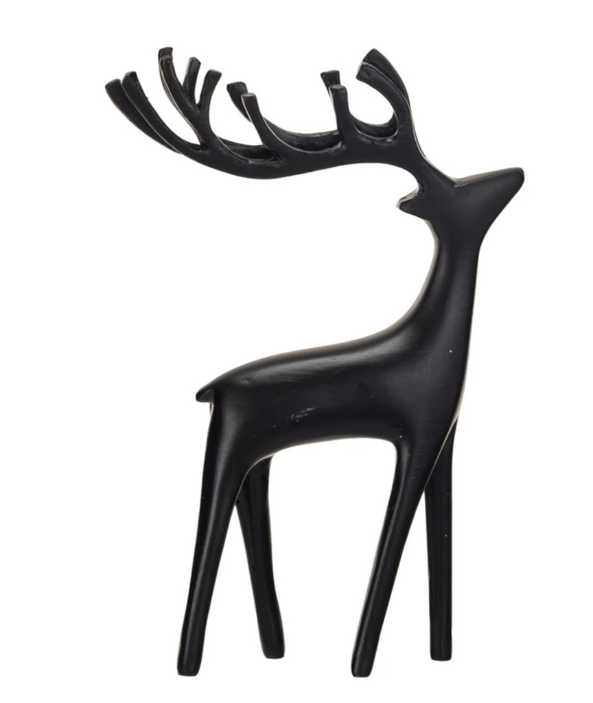 Resin Standing Reindeer, Black