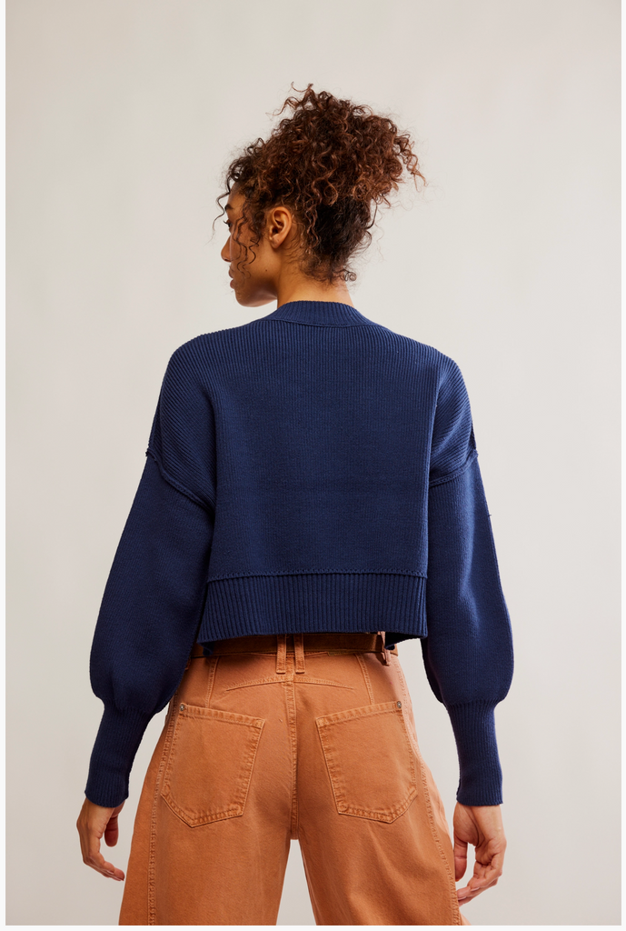 EASY STREET CROP PULLOVER / NAVY