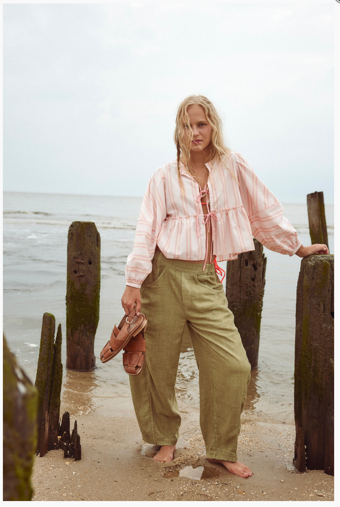 BRUNCH BABE BLOUSE / PINK + YELLOW COMBO