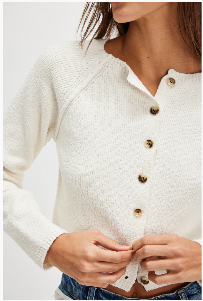 SYDNEY SHRUNKEN CARDI / OPTIC WHITE