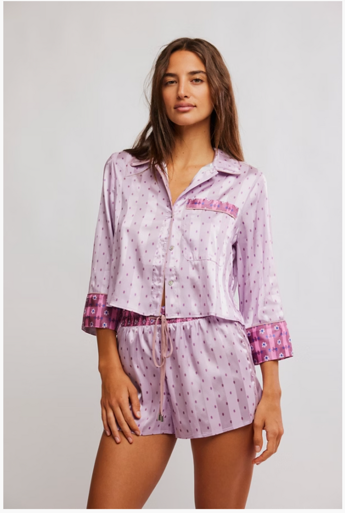 PILLOW TALK PJ SET LILAC COMBO