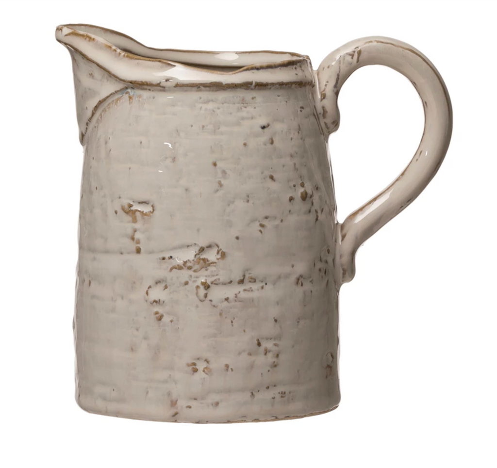 Stoneware Pitcher with Glaze