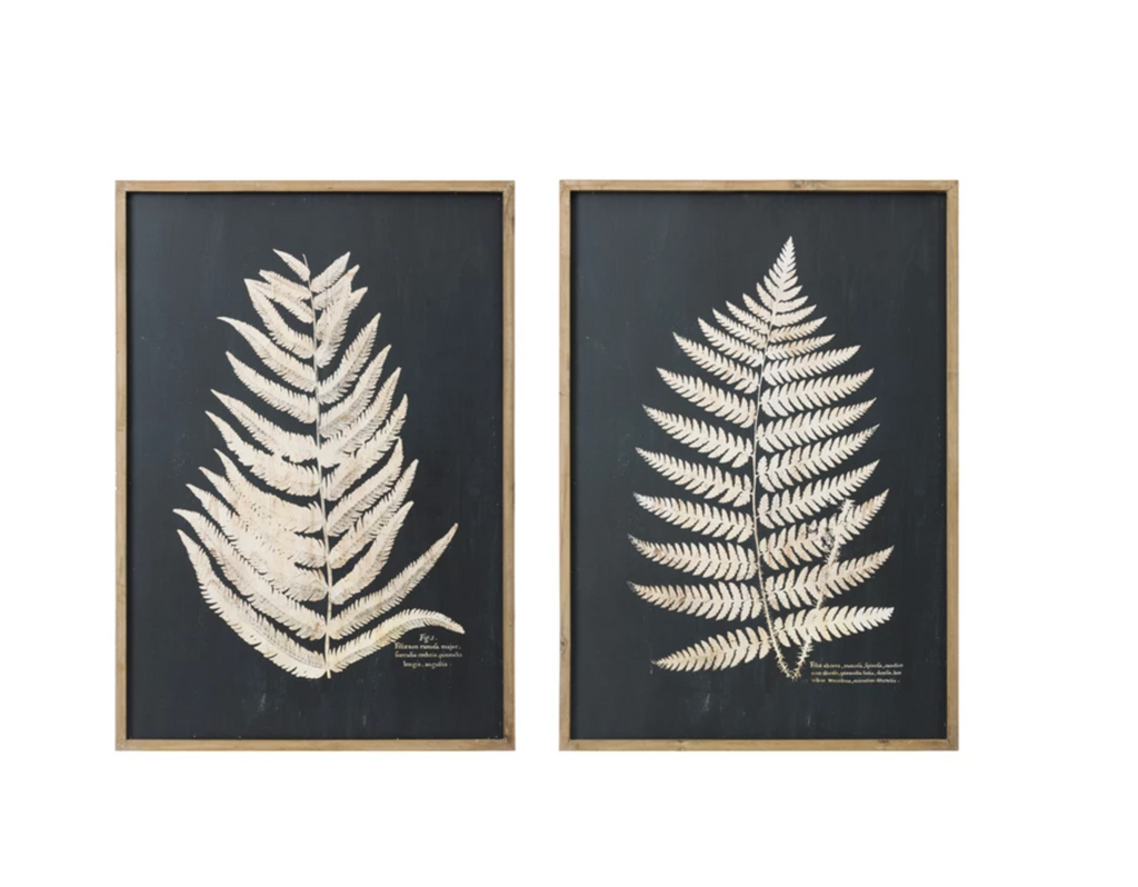 Framed Wall Decor with Fern Leaf, 2 Styles