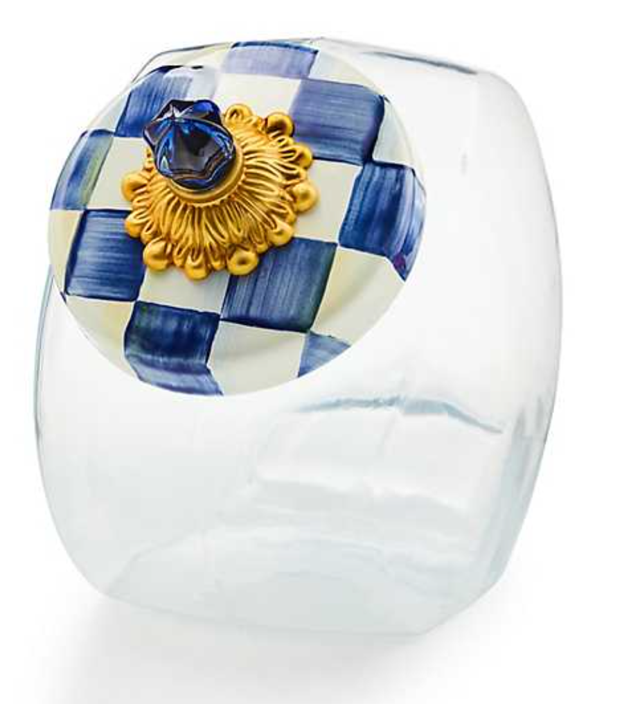 Cookie Jar with Royal Check Lid