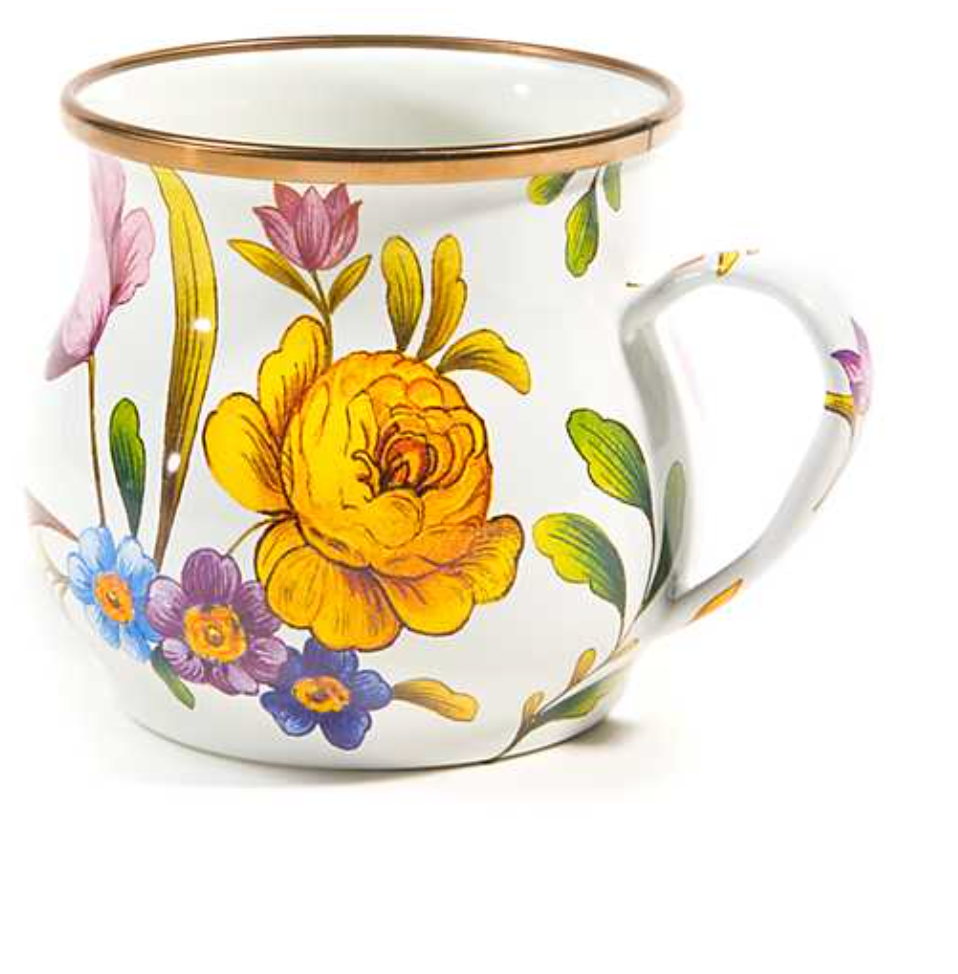 White Flower Market Mug