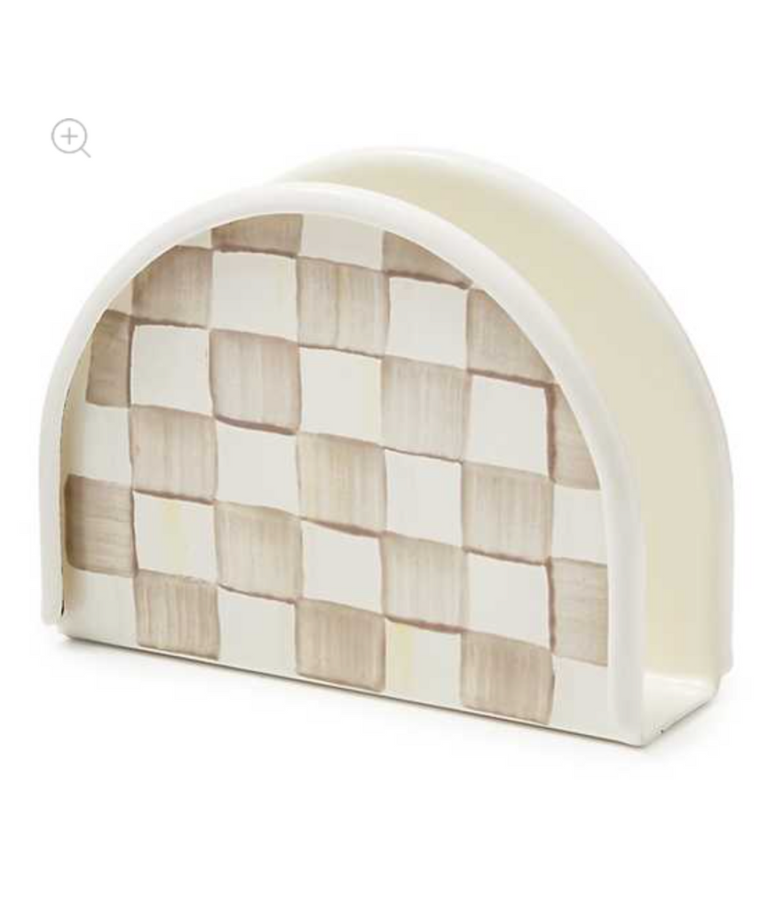 Mocha Check Napkin Holder