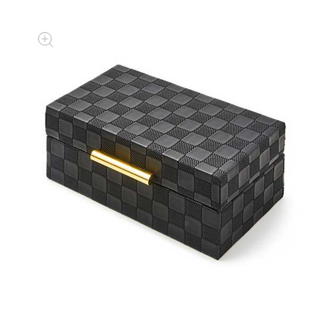 Black Faux Leather Small Box