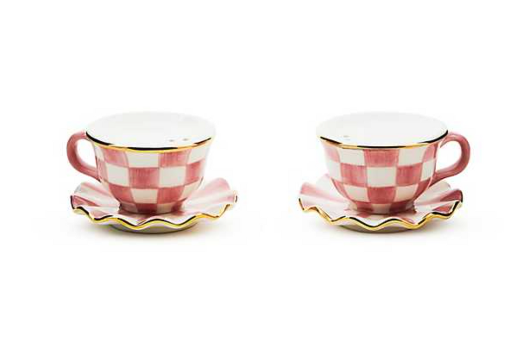 Rosy Check Teacup Salt & Pepper Set