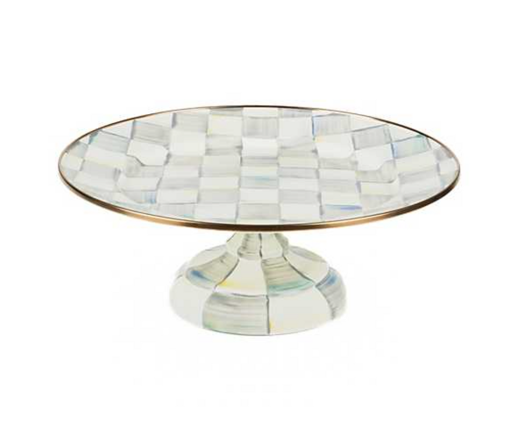 Sterling Check Small Pedestal Platter