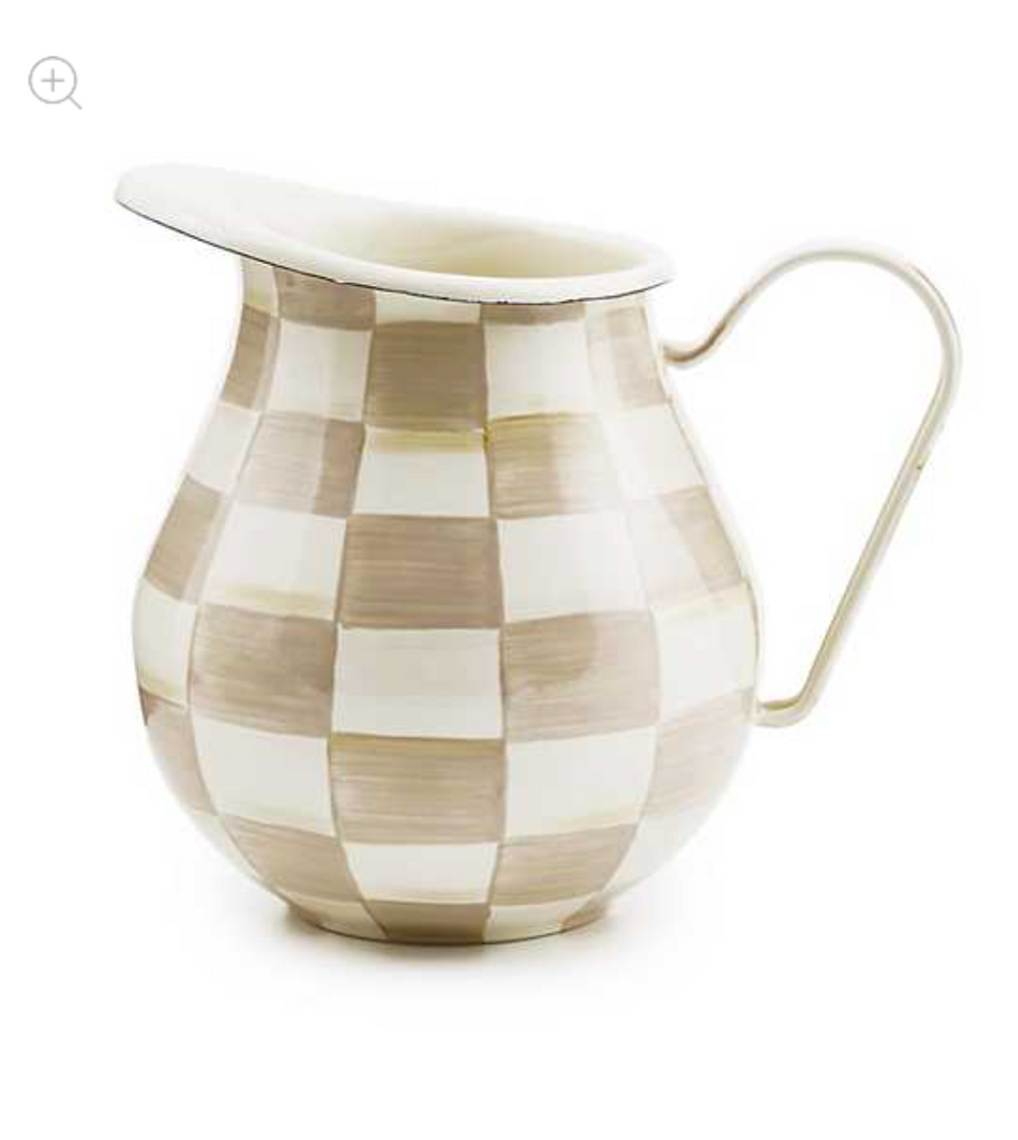 Mocha Check Pitcher