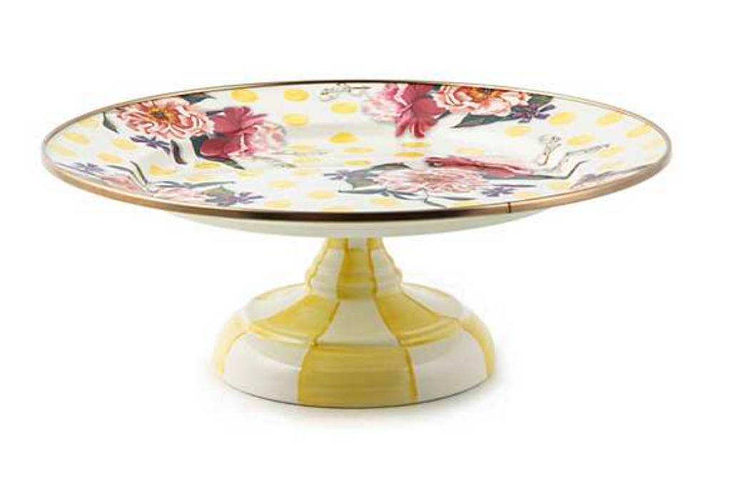 Wildflowers Yellow Small Pedestal Platter