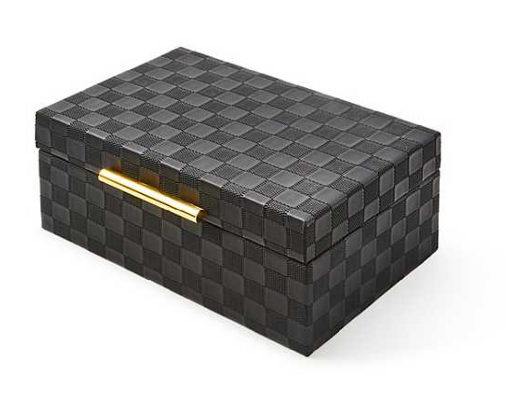 Black Faux Leather Large Box