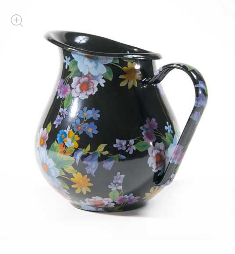 Black Flower Market Pitcher