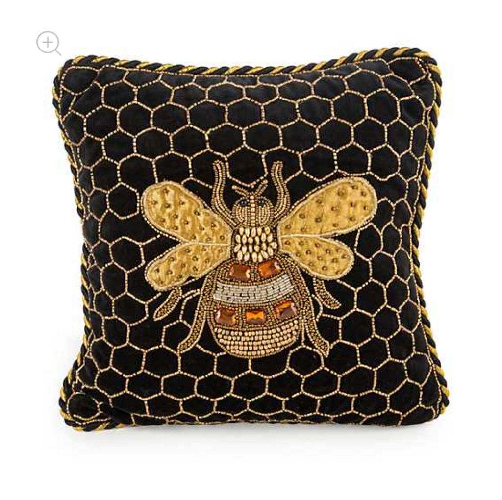 Queen Bee Black Throw Pillow