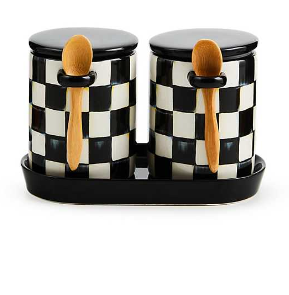 Courtly Check Farmhouse Canisters, Set of 2