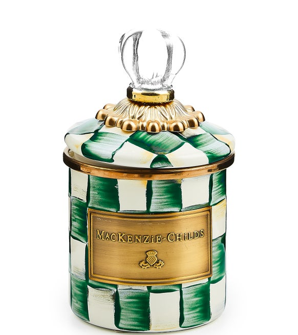 Emerald Check Enamel Canisters Mini