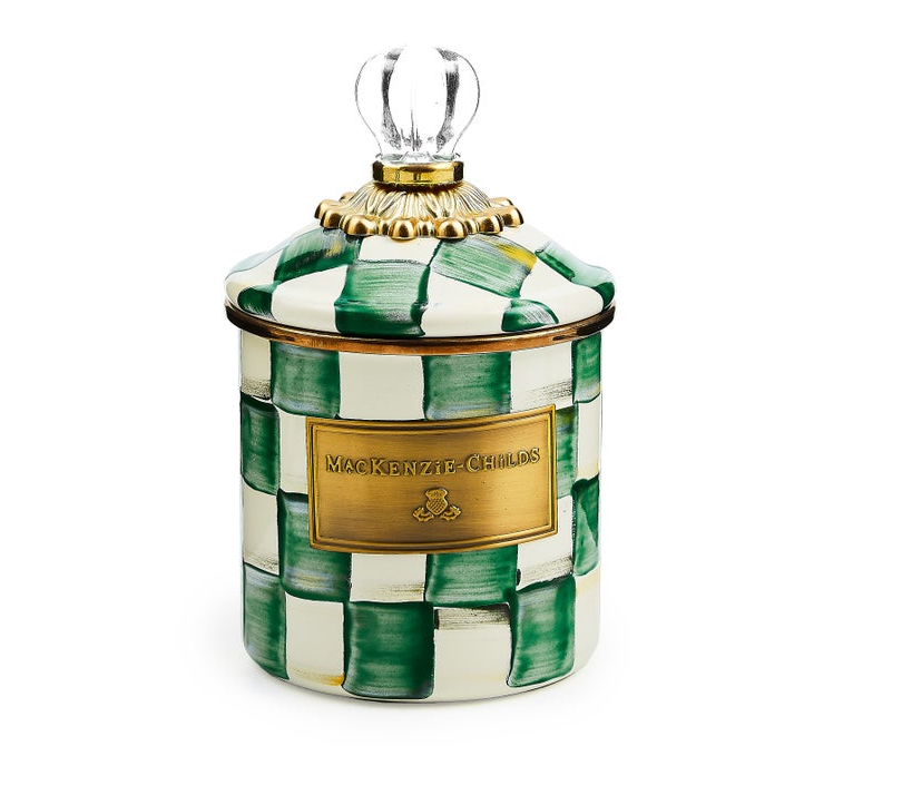Emerald Check Enamel Canisters Demi