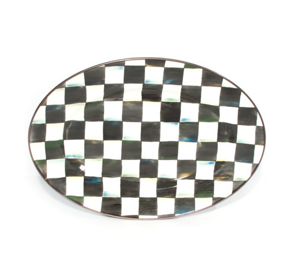 courtly check small oval platter