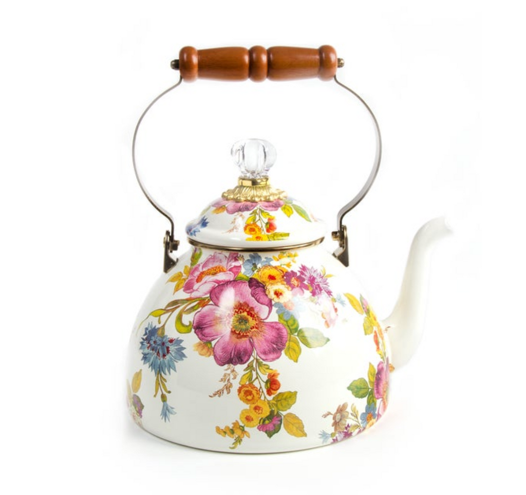 white flower market 3 quart tea kettle