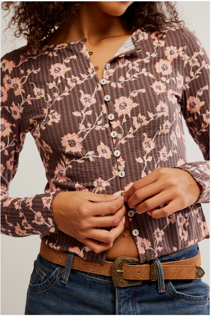 TILLY LONG SLEEVE - PRINT / FRENCH CHOCOLATE COM