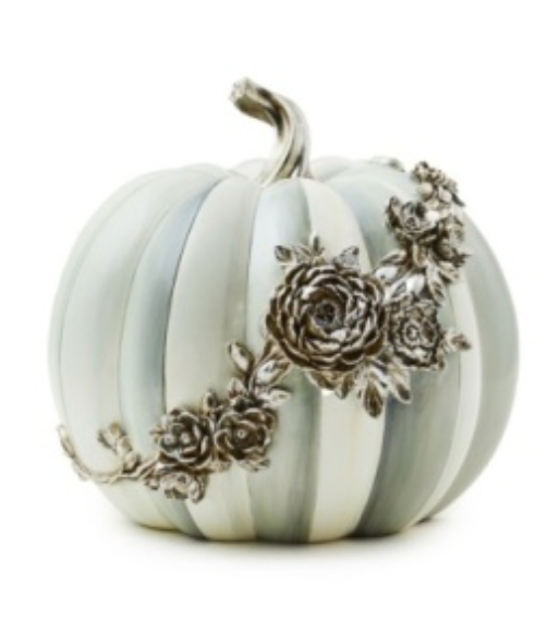 sterling stripe silver floral garland pumpkin