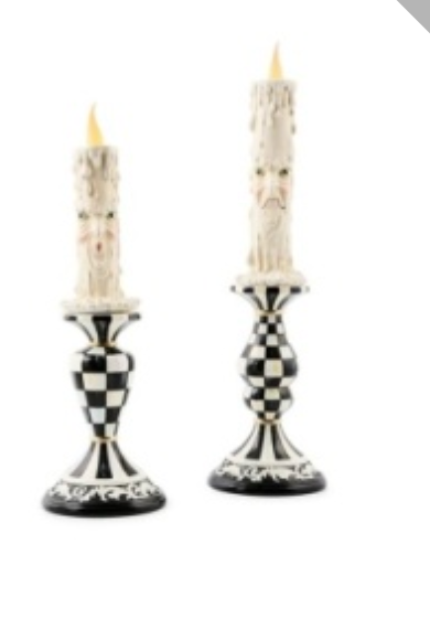 haunted house spooky illuminated candles, set of 2