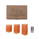LED Jack-O-Lantern Pillar Candles with Remote & Timer in Box, Set of 3